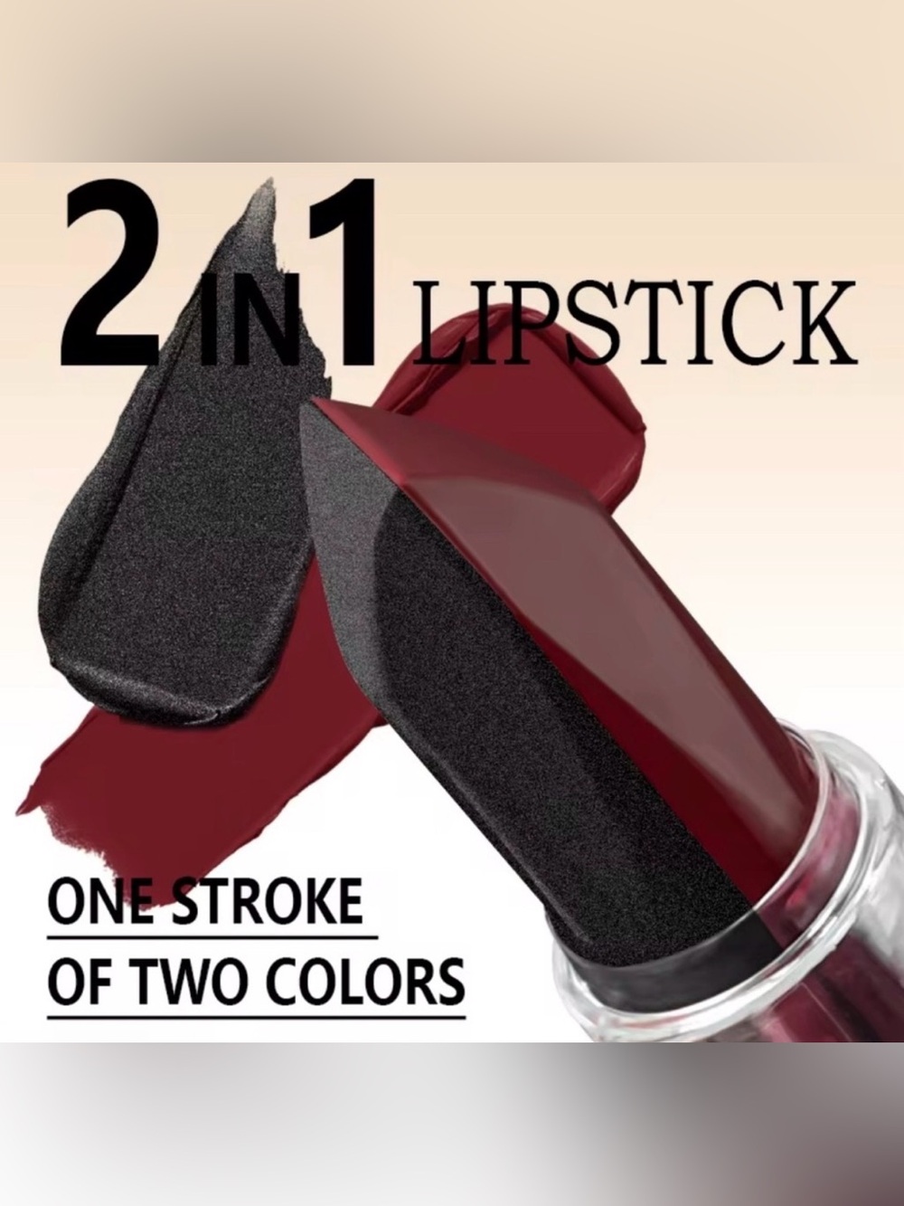 New Black Red Two Tone Lipstick Matte